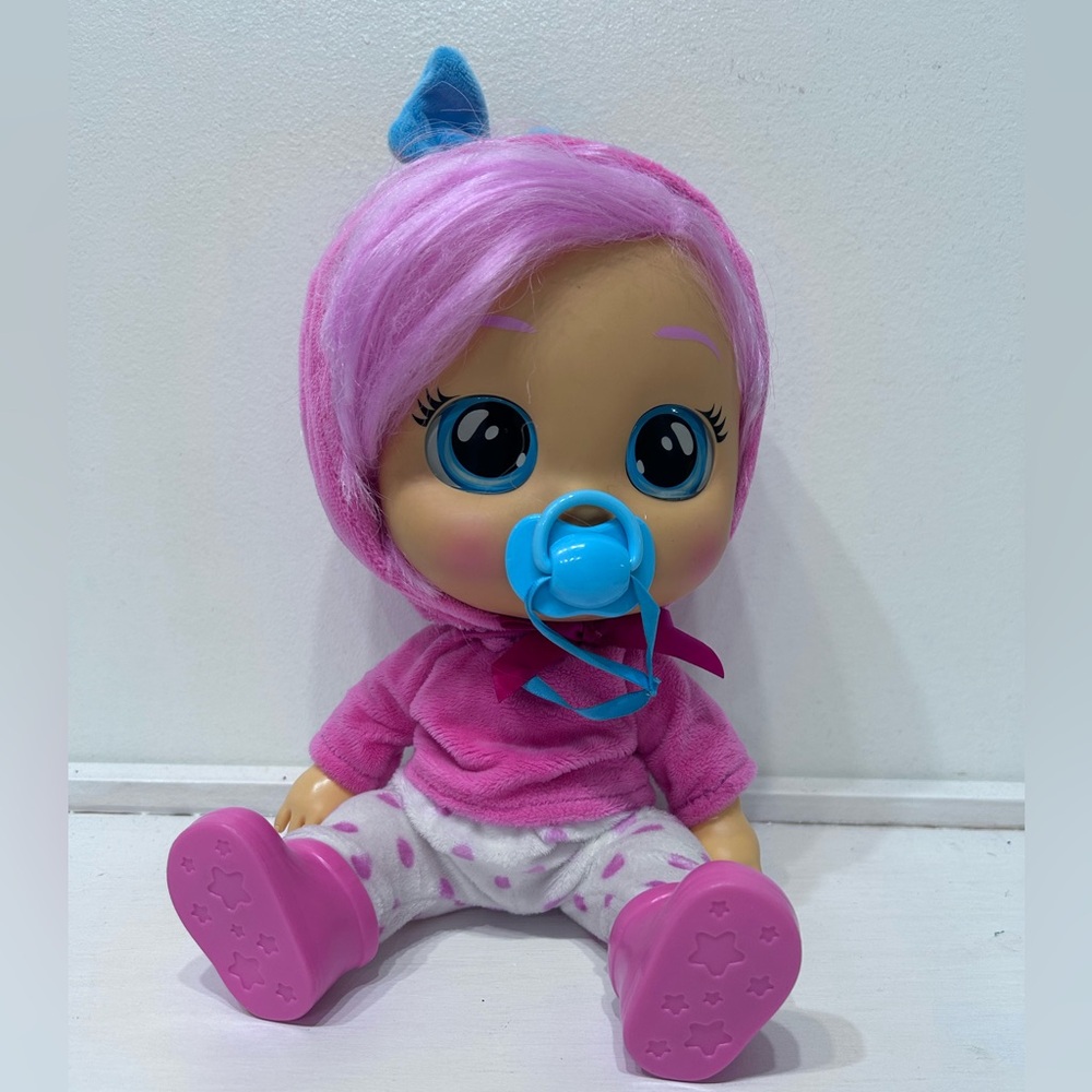 Cry Babies Dressy Connie 12” Interactive Doll with Pink Hair and Blue Eyes
